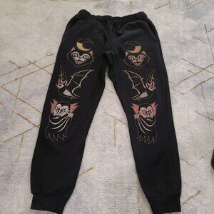 Blackcraft Cult Joggers Gothic Vampire Bat Cat Moon Graphic Sweatpants Size M